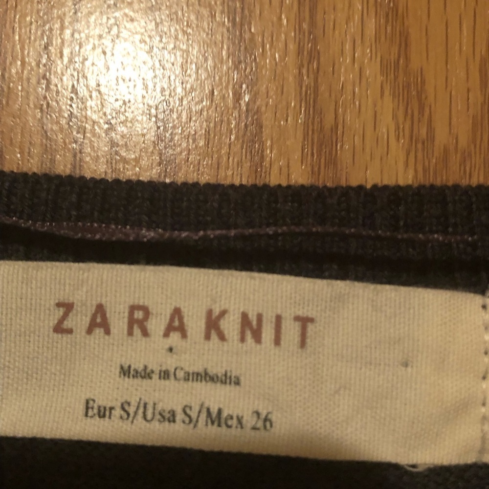 Zara Knit Button Up Cardigan Charcoal Grey Size Small - Picture 5 of 7